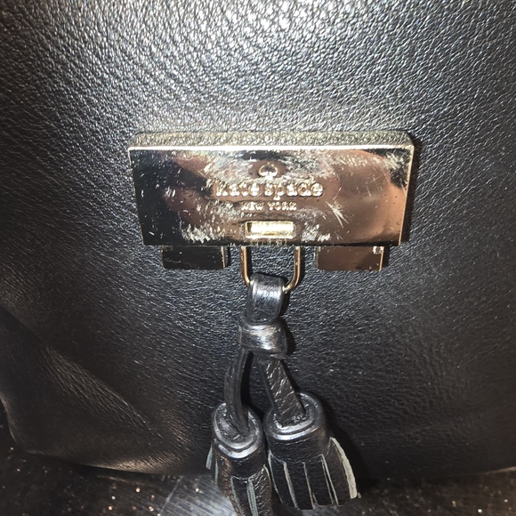 Kate Spade Medium Hayes Black Leather Backpack - Picture 5 of 8